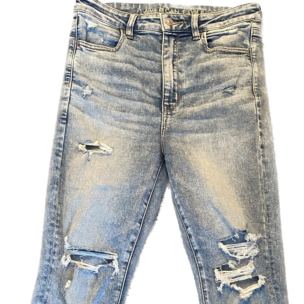 American Eagle Next Level Stretch Highest Rise Jegging Distressed